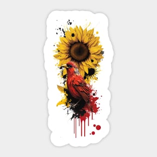 Cardinal Sunflower Sticker